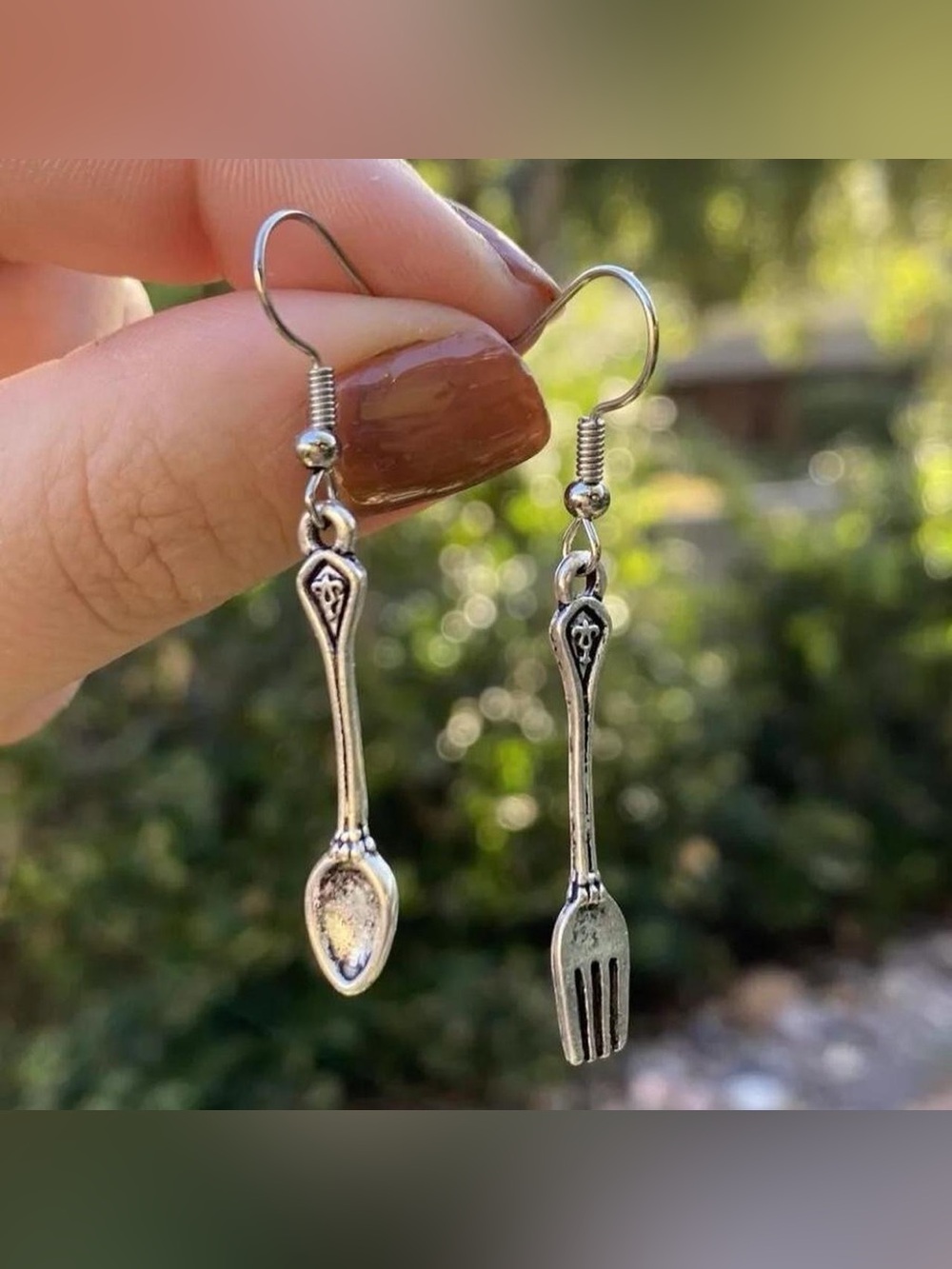Spoon and fork earrings